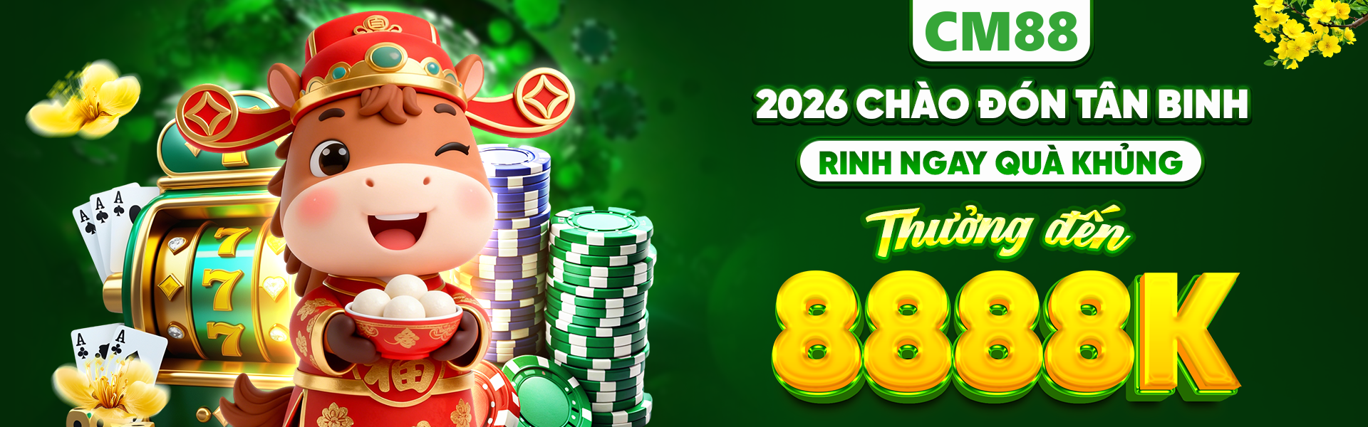banner cm88 chào đón tân binh rinh ngay quà khủng